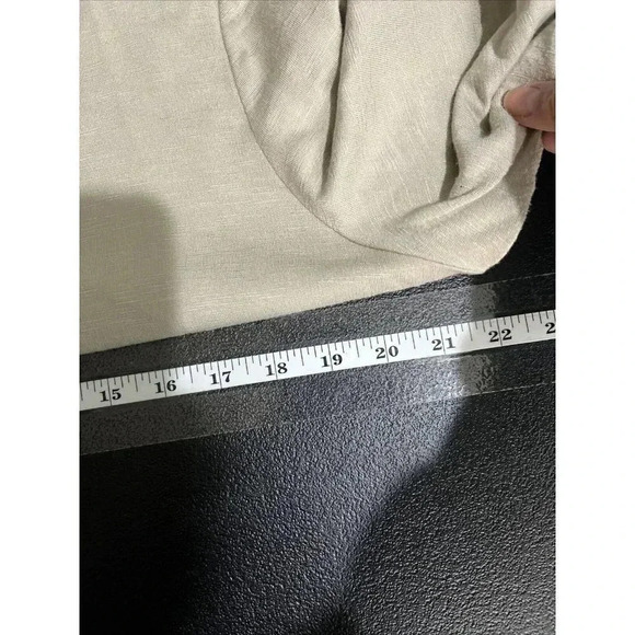 Knox Rose Asymmetrical Hem Tunic Top Womens XL Tan Long Sleeve Neutral Capsule - Picture 7 of 8